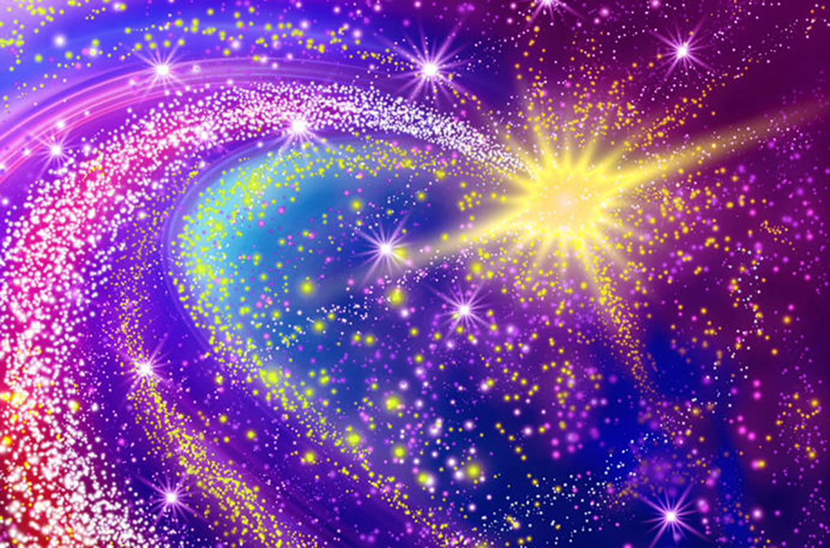 40459616 - flying yellow comet in the space